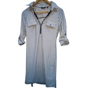 Mlle Gabrielle Black and White Striped Blouse